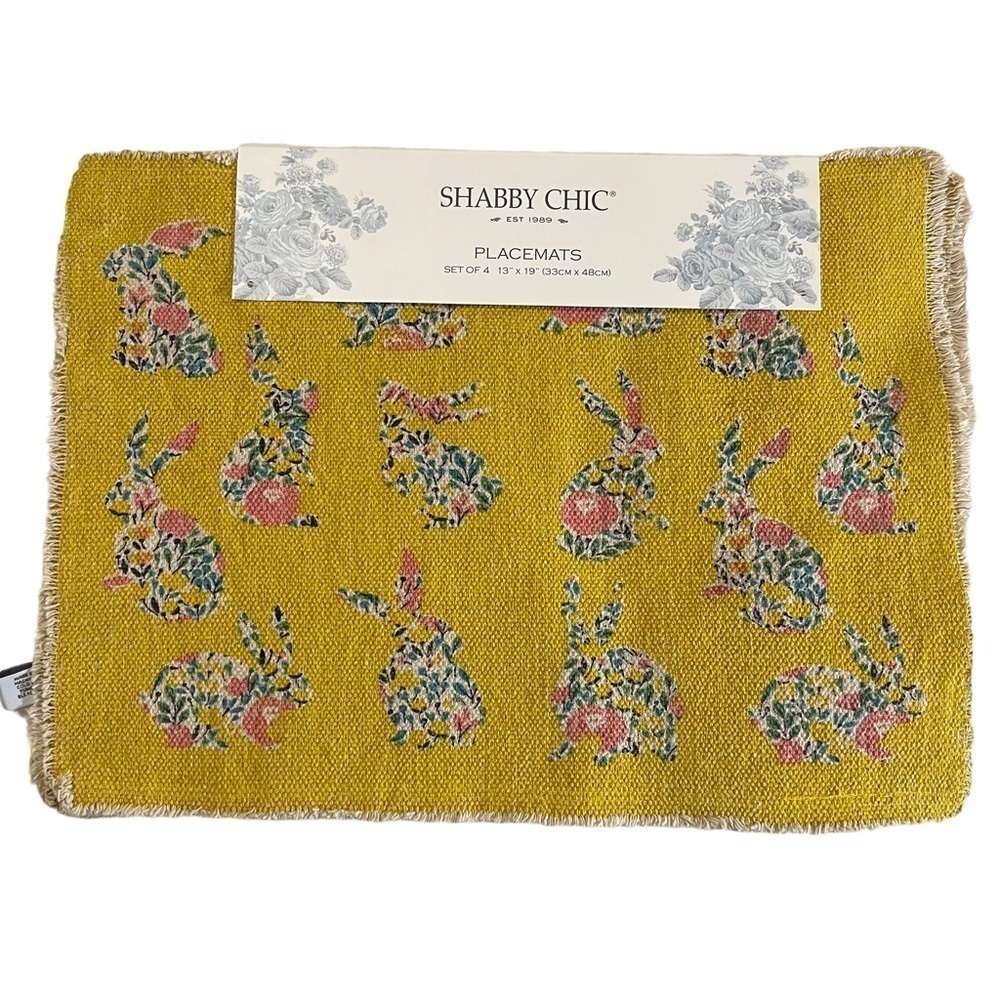 Shabby Chic Easter Bunny Set of Placemats Home Holiday Festive
